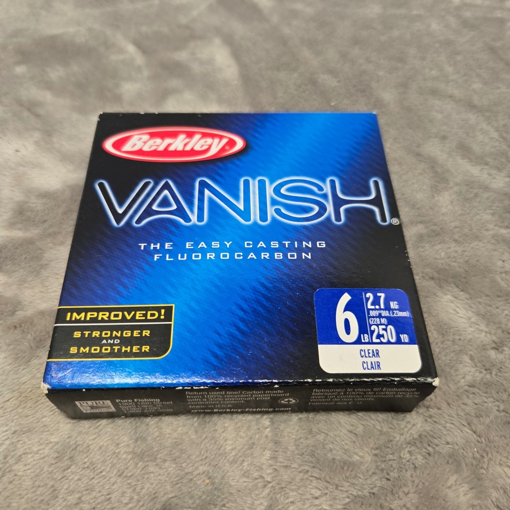 Berkley Vanish Fluorocarbon Fishing Line 6lb 250yd Clear 100% Fluorocarbon